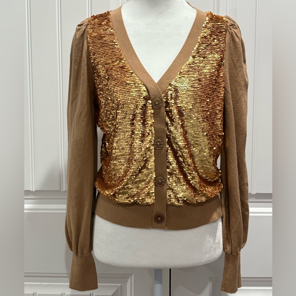 Express Tan Knit Sweater Size M